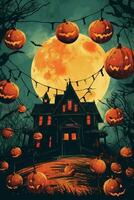 Halloween poster template. Illustration photo