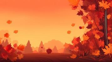 Autumn falling leaves background. Illustration photo