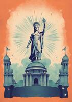 Poster for Indian Independence Day. Illustration photo