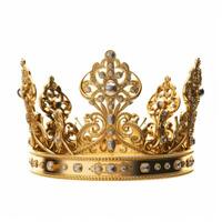 Golden crown isolated. Illustration photo