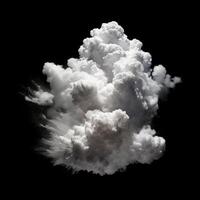 Cloud isolated on black background. Illustration photo