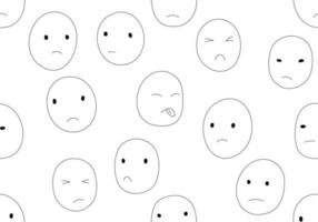 Bullying faces seamless pattern on white background vector