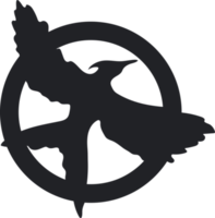 Bird sign Mockingjay. Png illustration.