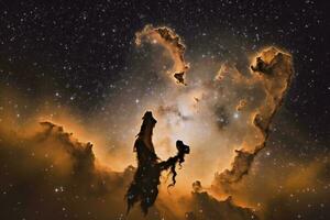 Capturing the stunning details of the Eagle Nebula, a star-forming region that includes the famou, generate ai photo