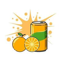 fizzy fresh orange flavored drink illustration vector