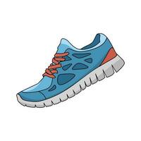 illustration of a pair of blue shoes, vector file eps 10