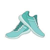 illustration of a pair of blue shoes, vector file eps 10