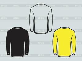 Long Sleeve T-shirt eps, Long Sleeve T-shirt Silhouette, Long Sleeve T-shirt Outline vector