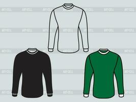 Long Sleeve T-shirt eps, Long Sleeve T-shirt Silhouette, Long Sleeve T-shirt Outline vector