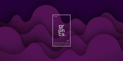 Abstract dark purple wave background solid color geometric artbanner design. Creative banner design with wave shapes for template. Cool and  modern banner. Eps10 vector