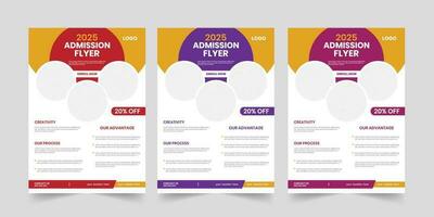 Children new year back to school admission workshop flier print template vector