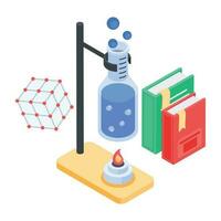 Isometric icon of lab experiment vector