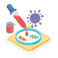 Isometric icon of lab experiment vector