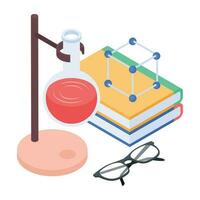 Isometric icon of lab experiment vector