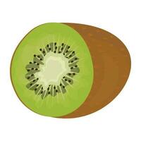 un Fresco redondo forma Fruta teniendo pequeño semillas dentro representando kiwi Fruta vector