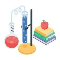 Isometric icon of lab experiment vector