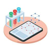 An isometric icon of online learning vector