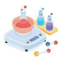 Isometric icon of lab experiment vector