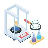 Isometric icon of lab experiment vector