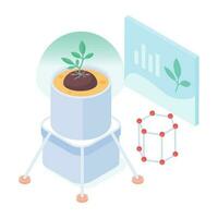 Isometric icon of molecular bonding vector