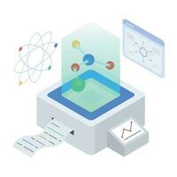 Isometric icon of molecular bonding vector