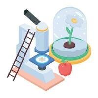 Isometric icon of molecular bonding vector