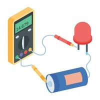 An isometric icon of multimeter measurement vector