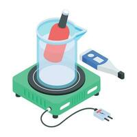 Isometric icon of lab experiment vector