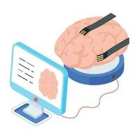 An isometric icon of online learning vector