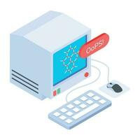 An isometric icon of online learning vector