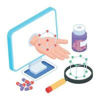 An isometric icon of online learning vector