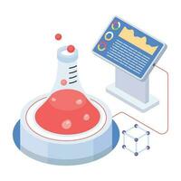 Isometric icon of molecular bonding vector