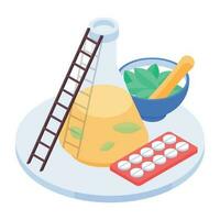 Isometric icon of lab experiment vector