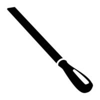 Cutting edge of a blade with wooden handle denoting chisel icon vector