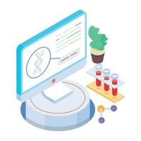 An isometric icon of online learning vector