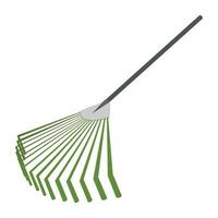 Hard broom like braces enriched tool with stick like handle denoting rake icon vector