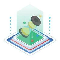 Isometric icon of molecular bonding vector