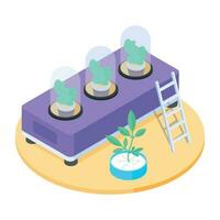 An isometric icon of balance experiment vector