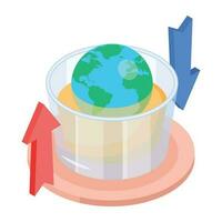 An isometric icon of earth experiment vector