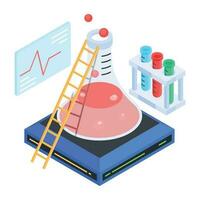 Isometric icon of lab experiment vector