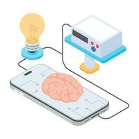 An isometric icon of multimeter measurement vector