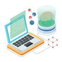 Isometric icon of molecular bonding vector