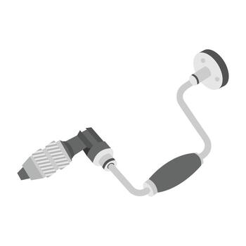 Bicycle handle like tool, i e conical from one side while brace like from the other enoting ratchet brace icon vector