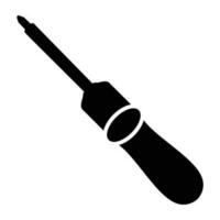 Cutting edge of a blade with wooden handle denoting chisel icon vector