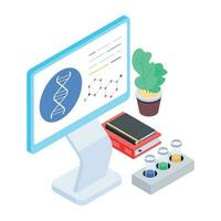 Isometric icon of lab experiment vector