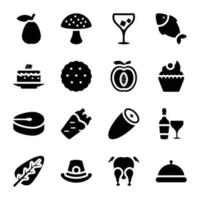 Food and Gifts Flat Icons vector