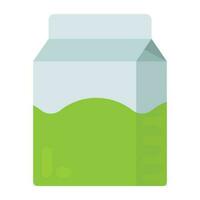 A container with tetra packaging box conceptualizing icon for milk pack vector