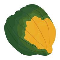 Green from the outside and orange from the inside, an icon for green pumpkin vector