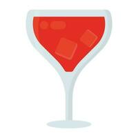 A glass with purple juice and orange slice of garnishing, icon for purple rain drink vector