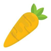 Conical shape with leafs on edge, icon for carrot vector